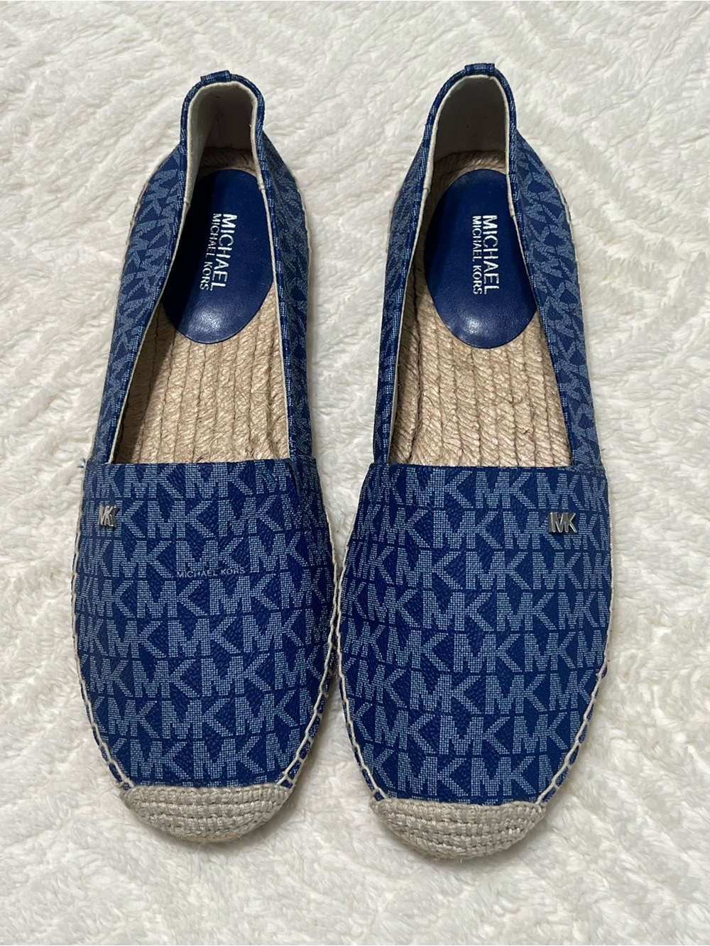 Michael Kors Kendrick MK Logo Espadrilles Blue Size 8